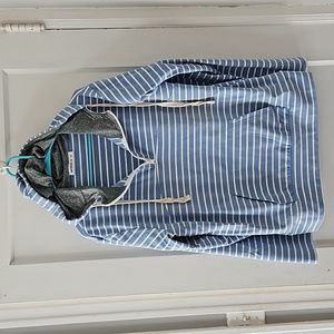 Super soft striped sweatshirt with quarter zip